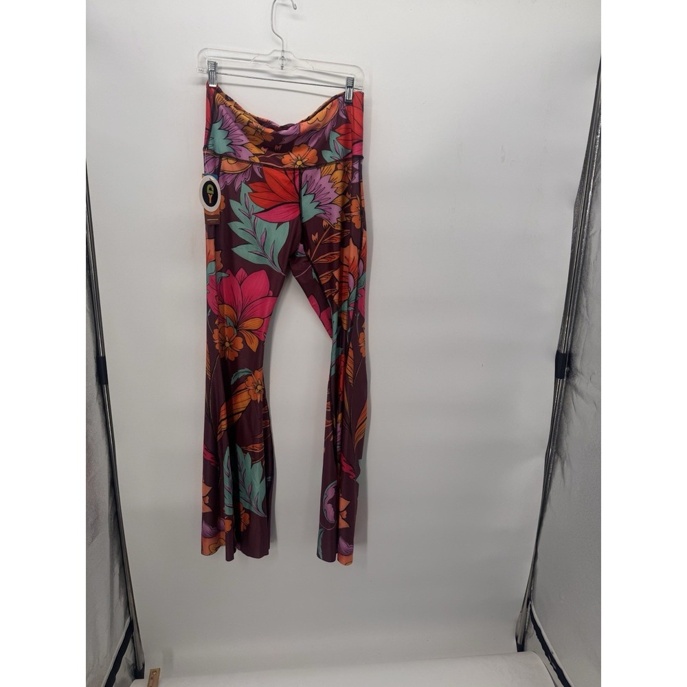 Yoga Democracy Bell Bottom Leggings Womens Xl  Boho Flare Yoga Pants USA 70s Flo